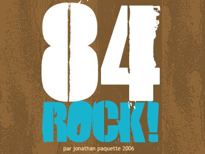 voorbeeld 84 Rock lettertype