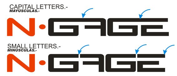 voorbeeld N-Gage lettertype