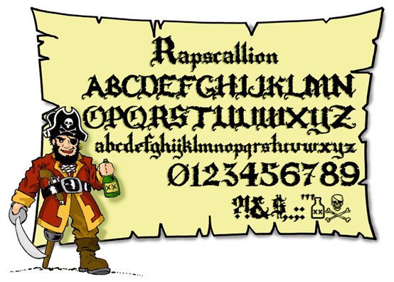 voorbeeld Rapscallion lettertype