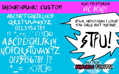 voorbeeld Shonen Punk! Custom lettertype