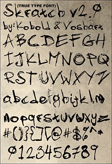 voorbeeld Skratch V2 lettertype
