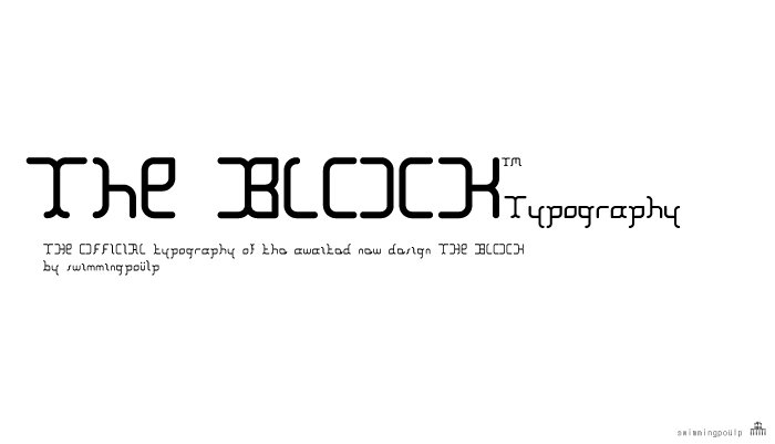 voorbeeld The Block lettertype