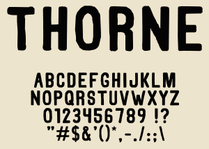 voorbeeld Thorne lettertype