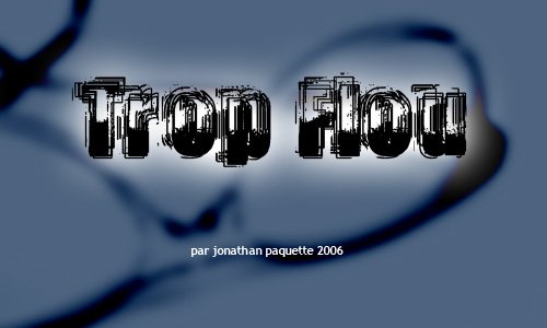 voorbeeld Trop Flou lettertype