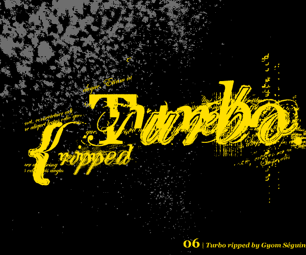 voorbeeld Turbo Ripped lettertype