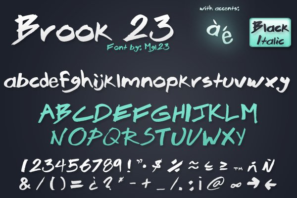 voorbeeld Brook 23 lettertype