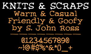 voorbeeld Knits and Scraps lettertype