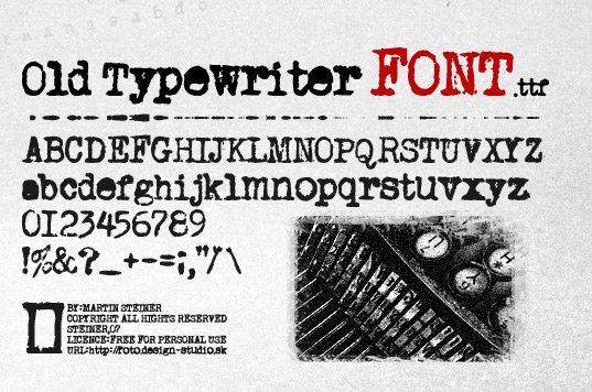 voorbeeld Old Typewriter lettertype