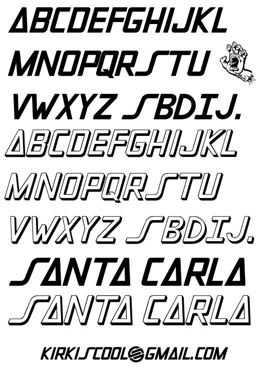 voorbeeld Santa Carla lettertype