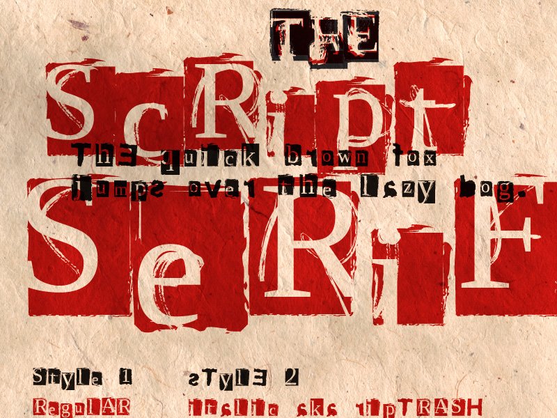 voorbeeld Script Serif lettertype