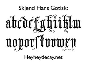 voorbeeld Skjend Hans Gotisk lettertype