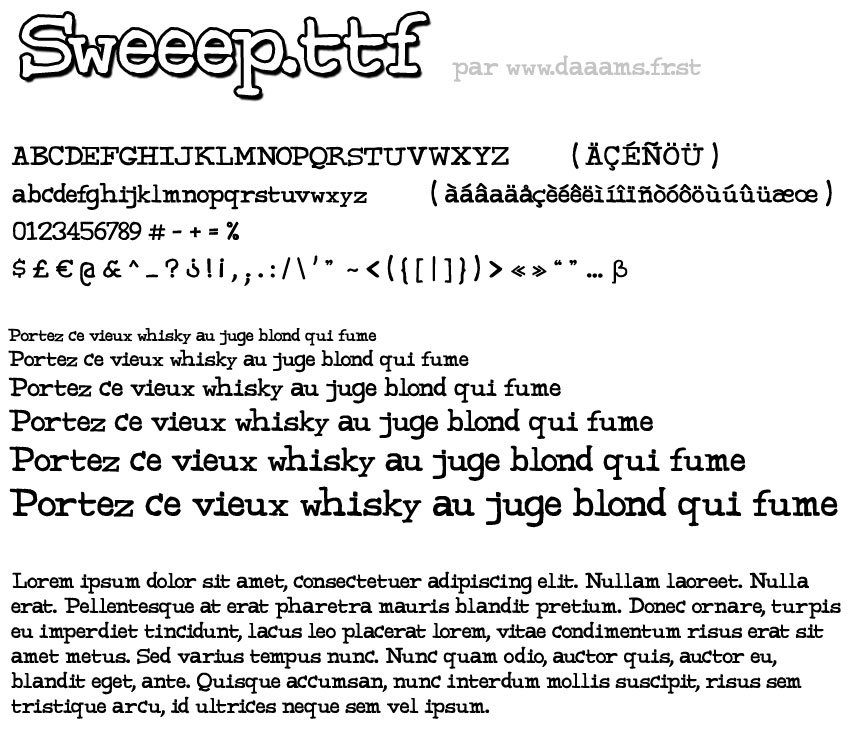 voorbeeld Sweeep lettertype