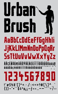 voorbeeld Urban Brush lettertype
