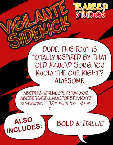 voorbeeld Vigilante Sidekick lettertype