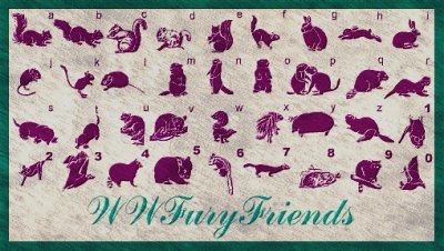 voorbeeld WW Furry Friends lettertype