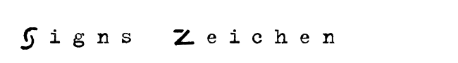 Signs Zeichen